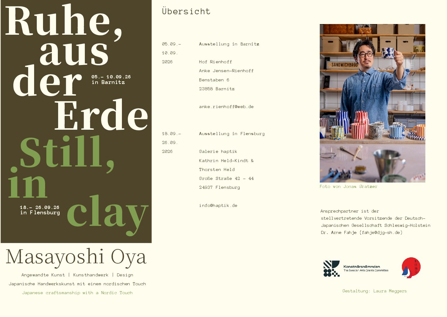 Masayoshi Oya – Keramikausstellung mit einzigartigen Glasuren